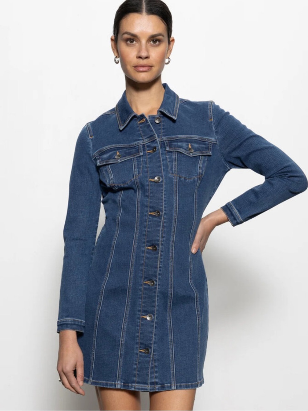 SANCTUARY Sculpted Denim Mini Dress Size Large